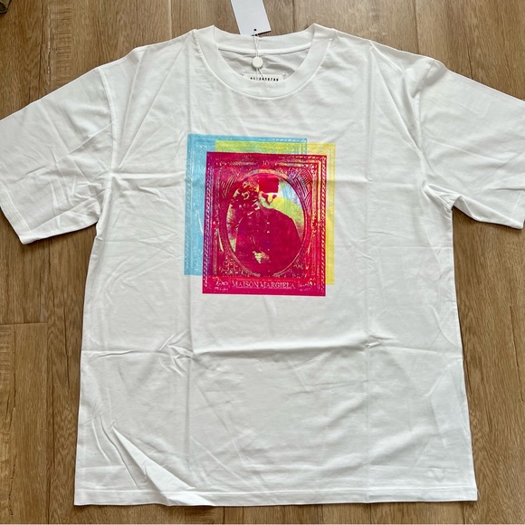 Maison Martin Margiela Other - Maison Margiela S50GC0649 Frame‎ Print Short Sleeve Shirt White/pink size IT 44